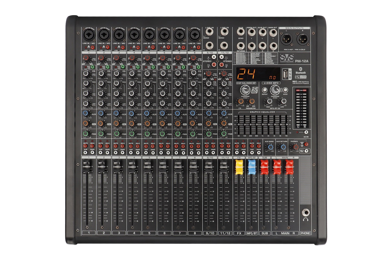 SVS Audiotechnik mixers PM-12A Активный аналоговый микшерный пульт, 12-канальный в Амурской области